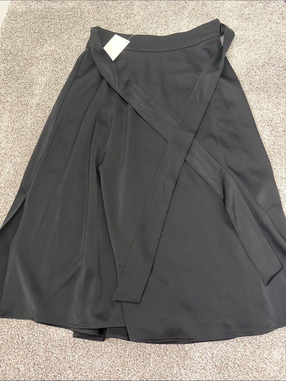 Kensie Black Silky Skirt with Tie